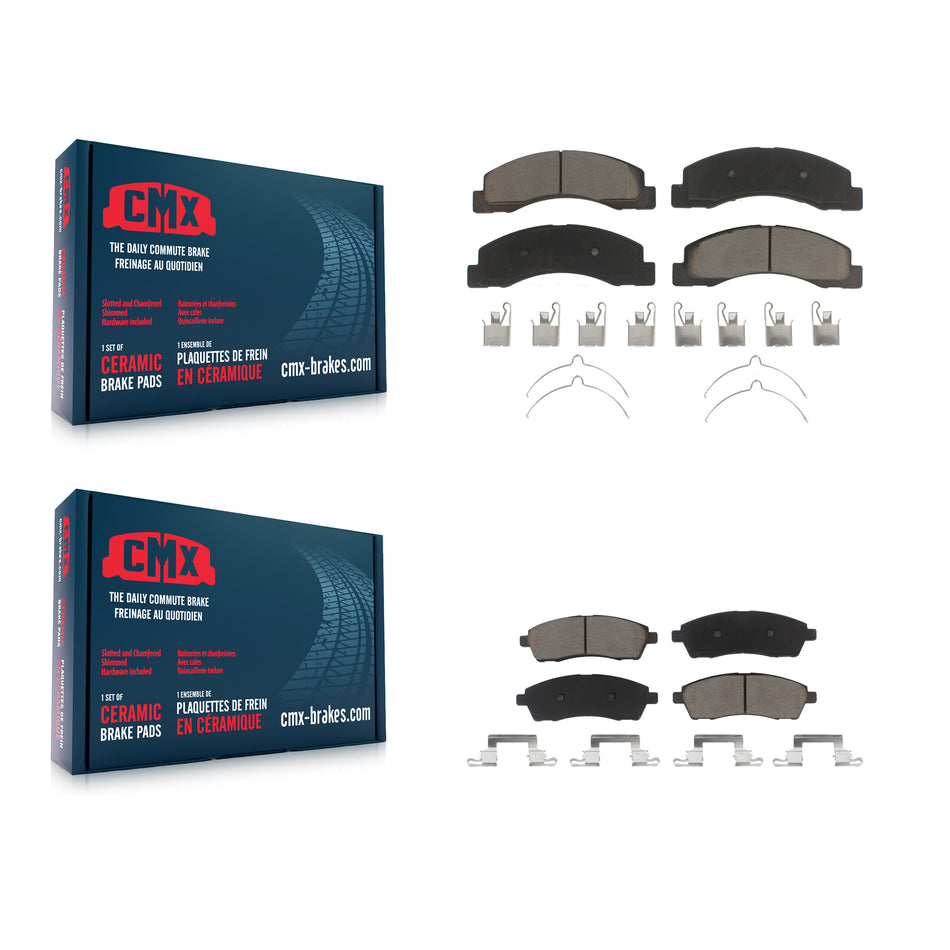 Front Rear Ceramic Brake Pads Kit For Ford F-250 Super Duty F-350 Excursion KCX-100376
