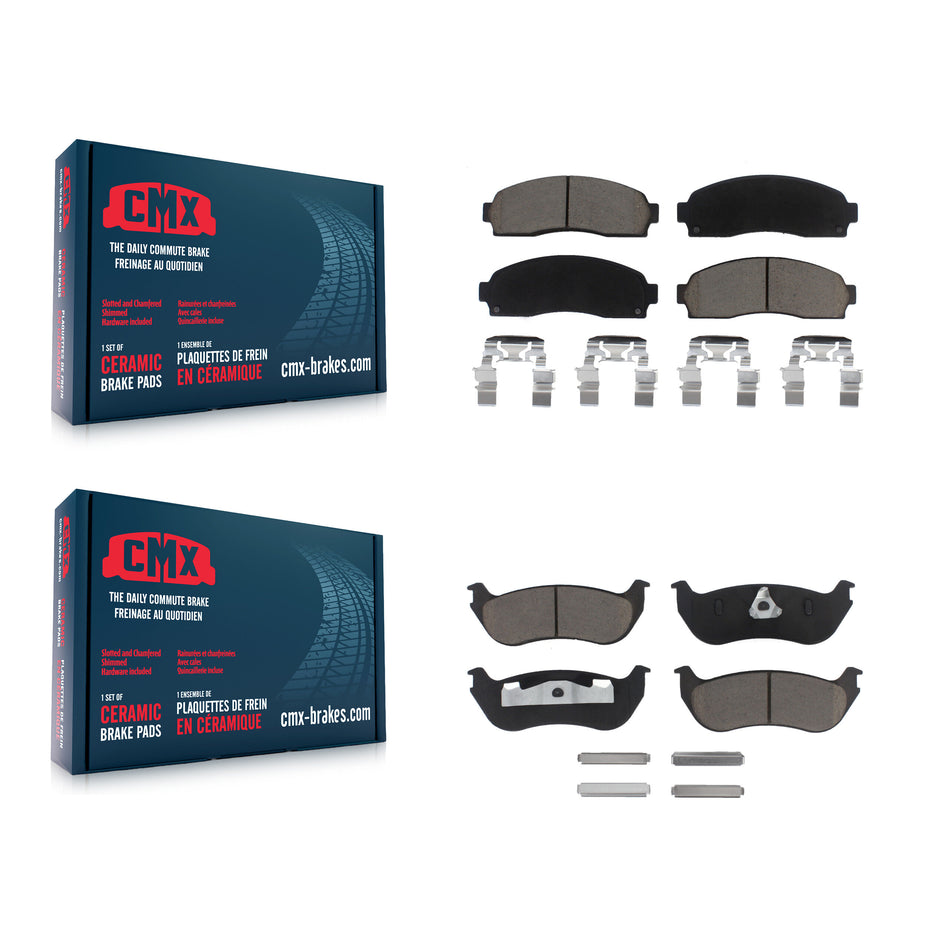 Front Rear Ceramic Brake Pads Kit For Ford Explorer Mercury Mountaineer KCX-100378
