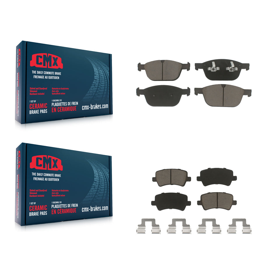 Front Rear Ceramic Brake Pads Kit For 2010-2015 Volvo XC60 KCX-100381