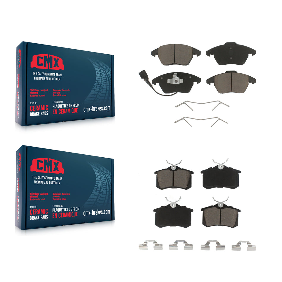 Front Rear Ceramic Brake Pads Kit For Volkswagen Jetta Beetle Golf KCX-100413