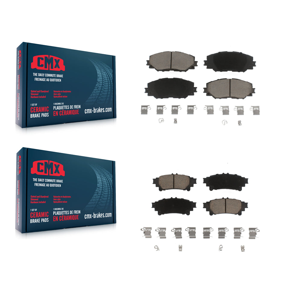 Front Rear Ceramic Brake Pads Kit For 2012-2018 Toyota Prius V KCX-100439