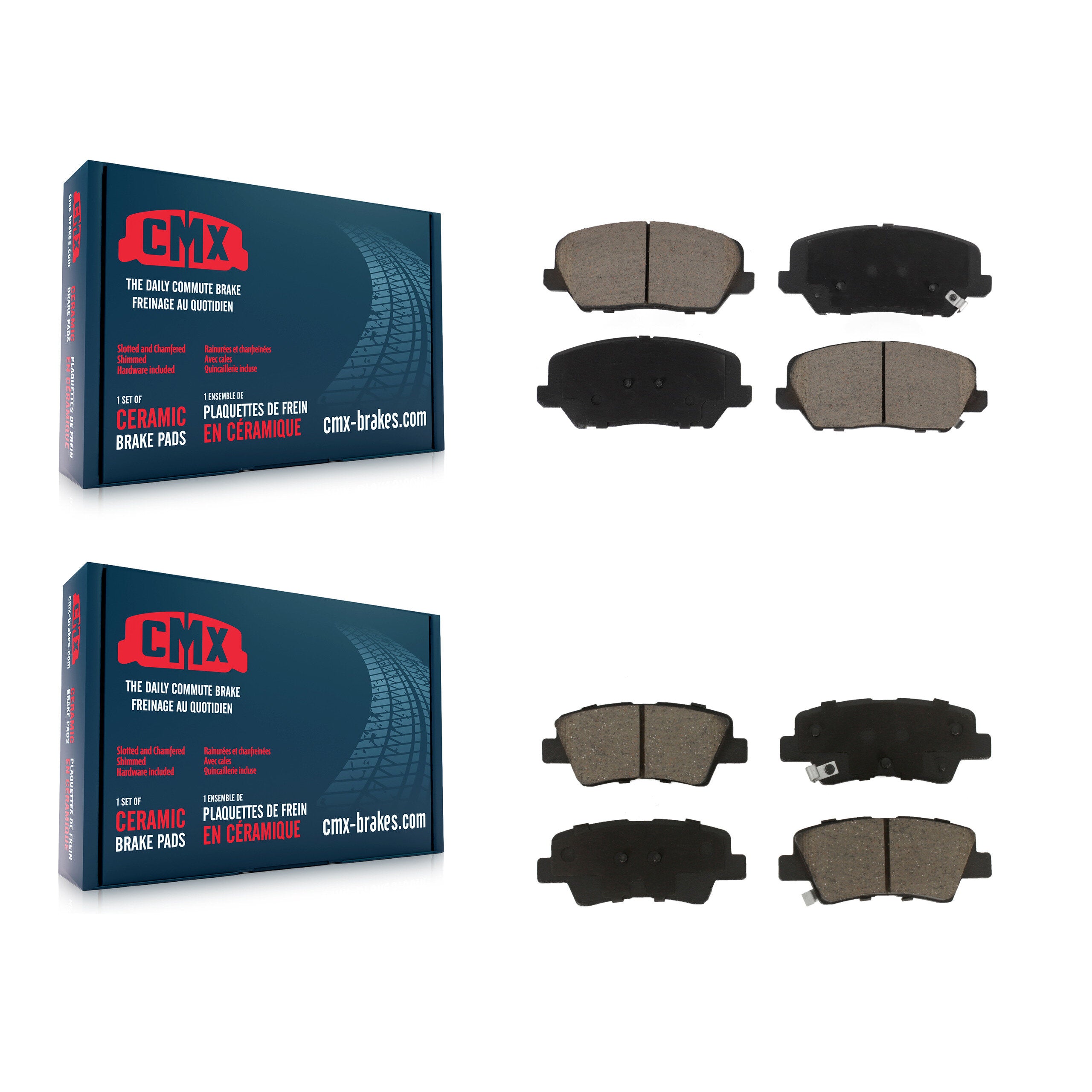 Front Rear Ceramic Brake Pads Kit For Kia Forte Forte5 Hyundai Veloster KCX-100444