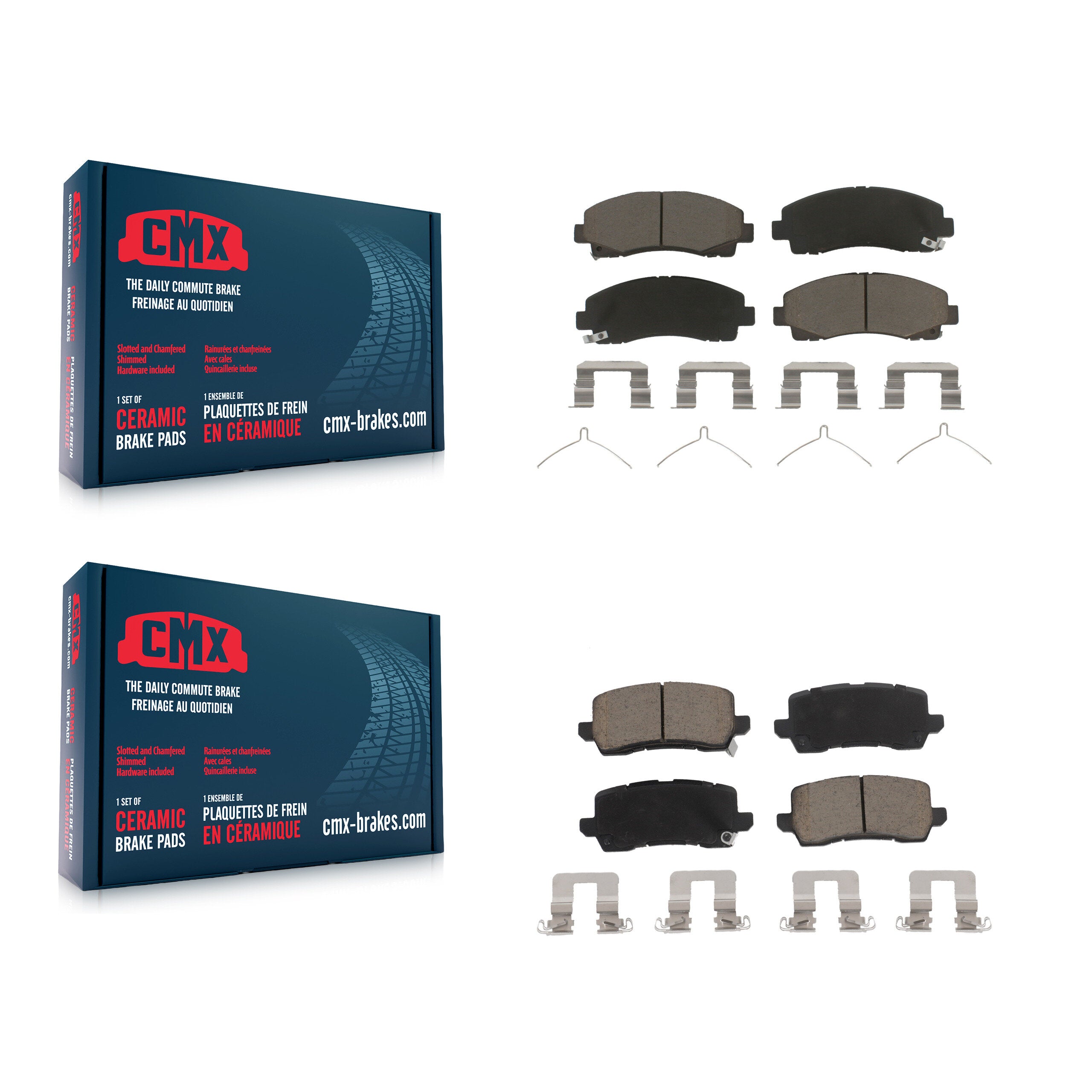 Front Rear Ceramic Brake Pads Kit For 2015-2020 Acura TLX KCX-100455