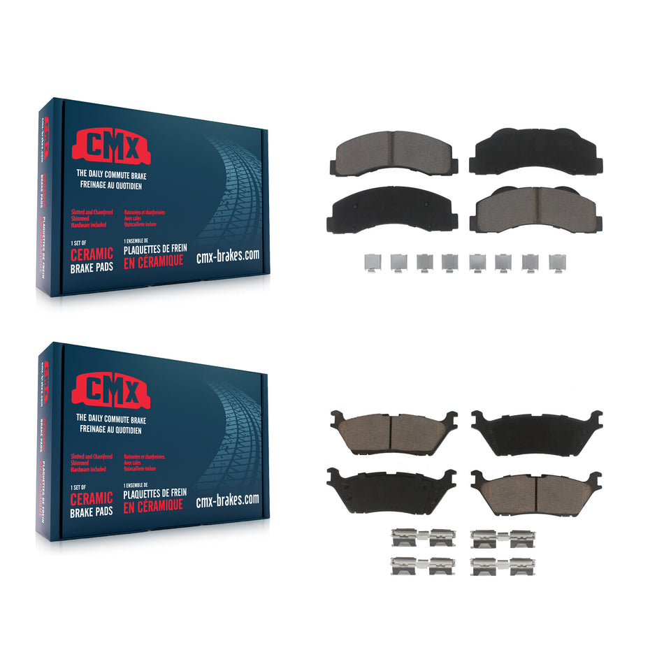 Front Rear Ceramic Brake Pads Kit For Ford F-150 Expedition Lincoln Navigator KCX-100458