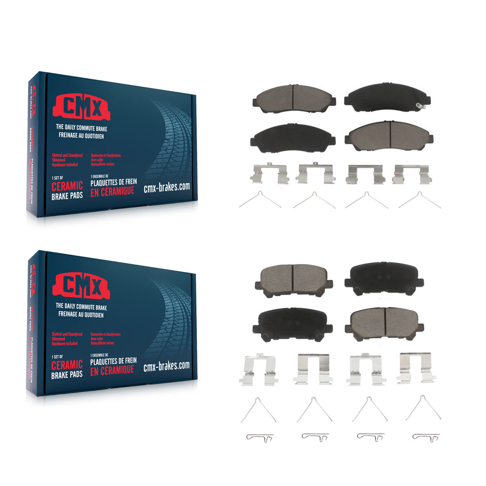 Front Rear Ceramic Brake Pads Kit For Honda Pilot Acura MDX ZDX KCX-100465