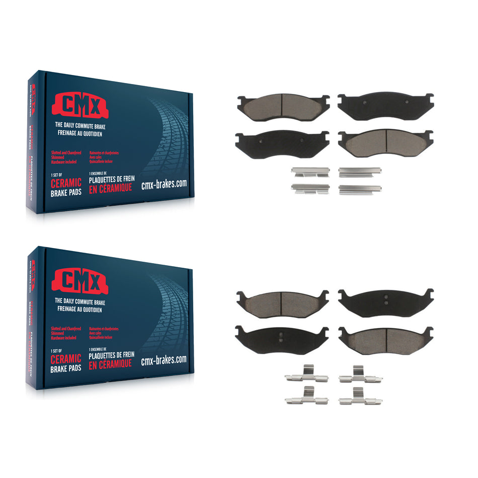 Front Rear Ceramic Brake Pads Kit For Dodge Durango Ram 1500 Van KCX-100519