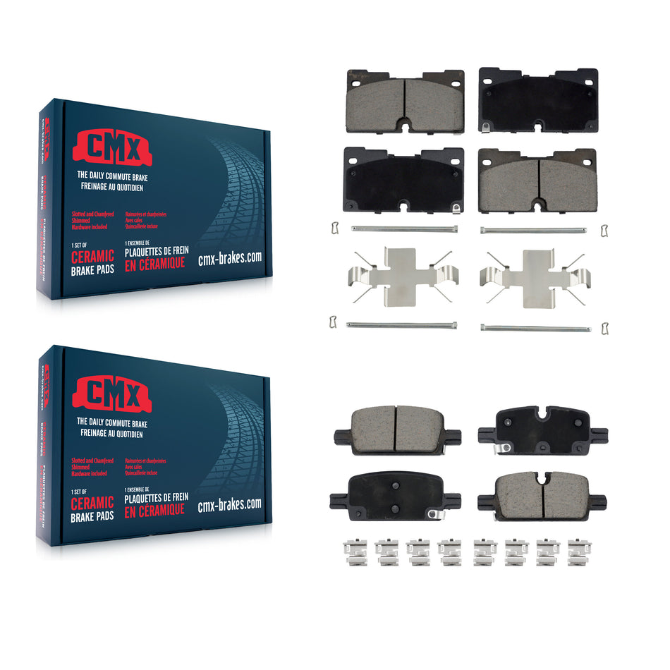 Front Rear Ceramic Brake Pads Kit For GMC Chevrolet Silverado 1500 Sierra Yukon Tahoe XL KCX-100534