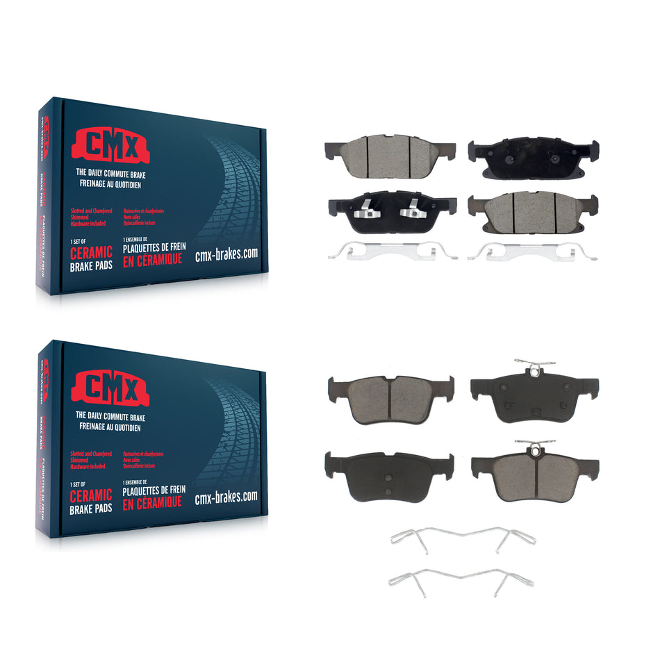 Front Rear Ceramic Brake Pads Kit For Ford Edge Lincoln Nautilus KCX-100539