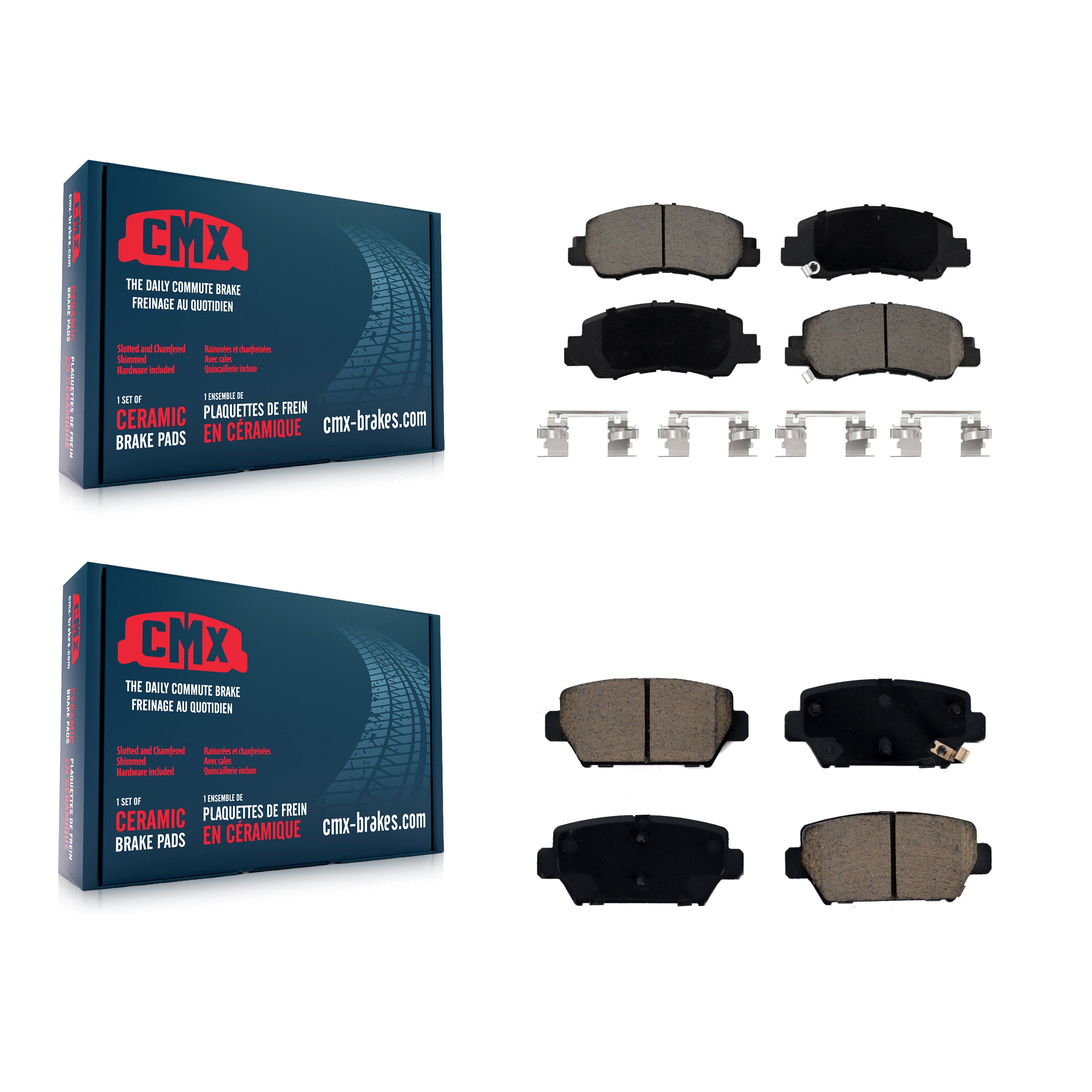 Front Rear Ceramic Brake Pads Kit For Mitsubishi Eclipse Cross With Manual Parking KCX-100542