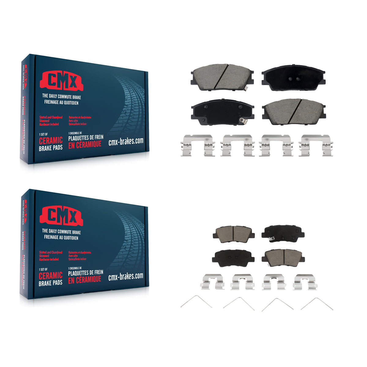 Front Rear Ceramic Brake Pads Kit For Hyundai Venue Kia Soul KCX-100559