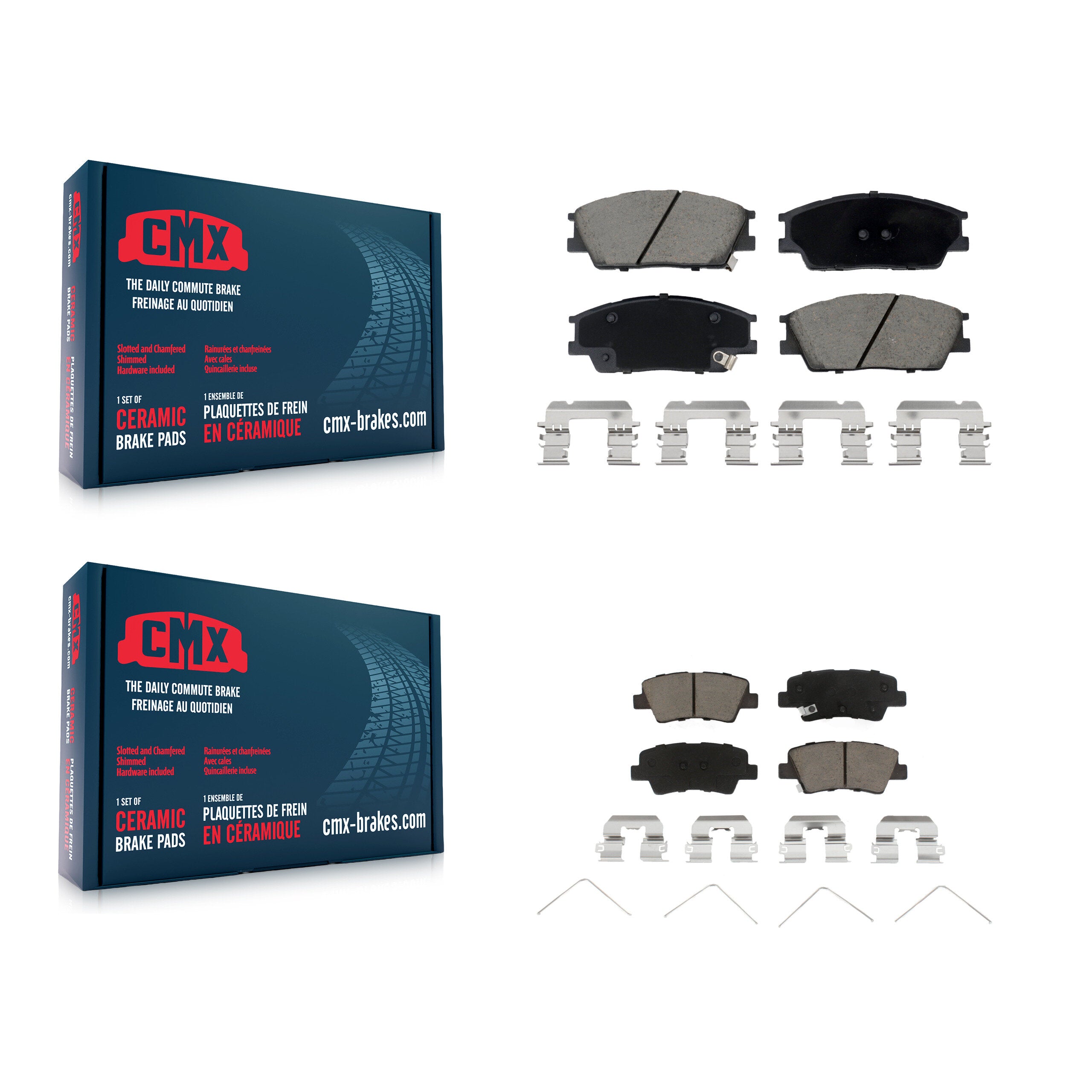 Front Rear Ceramic Brake Pads Kit For Hyundai Venue Kia Soul KCX-100559
