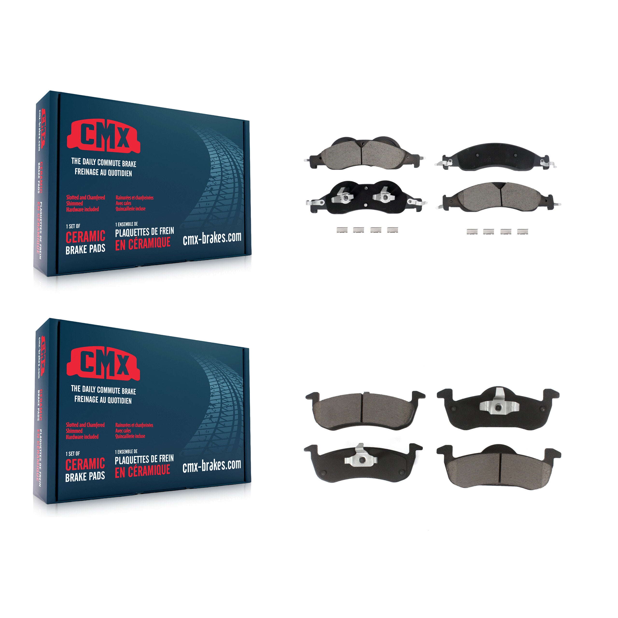Front Rear Ceramic Brake Pads Kit For 2007-2009 Ford Expedition Lincoln Navigator KCX-100588