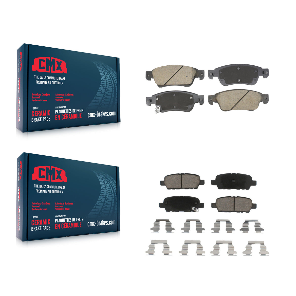 Front Rear Ceramic Brake Pads Kit For INFINITI G35 Q60 With Single Piston Caliper KCX-100589
