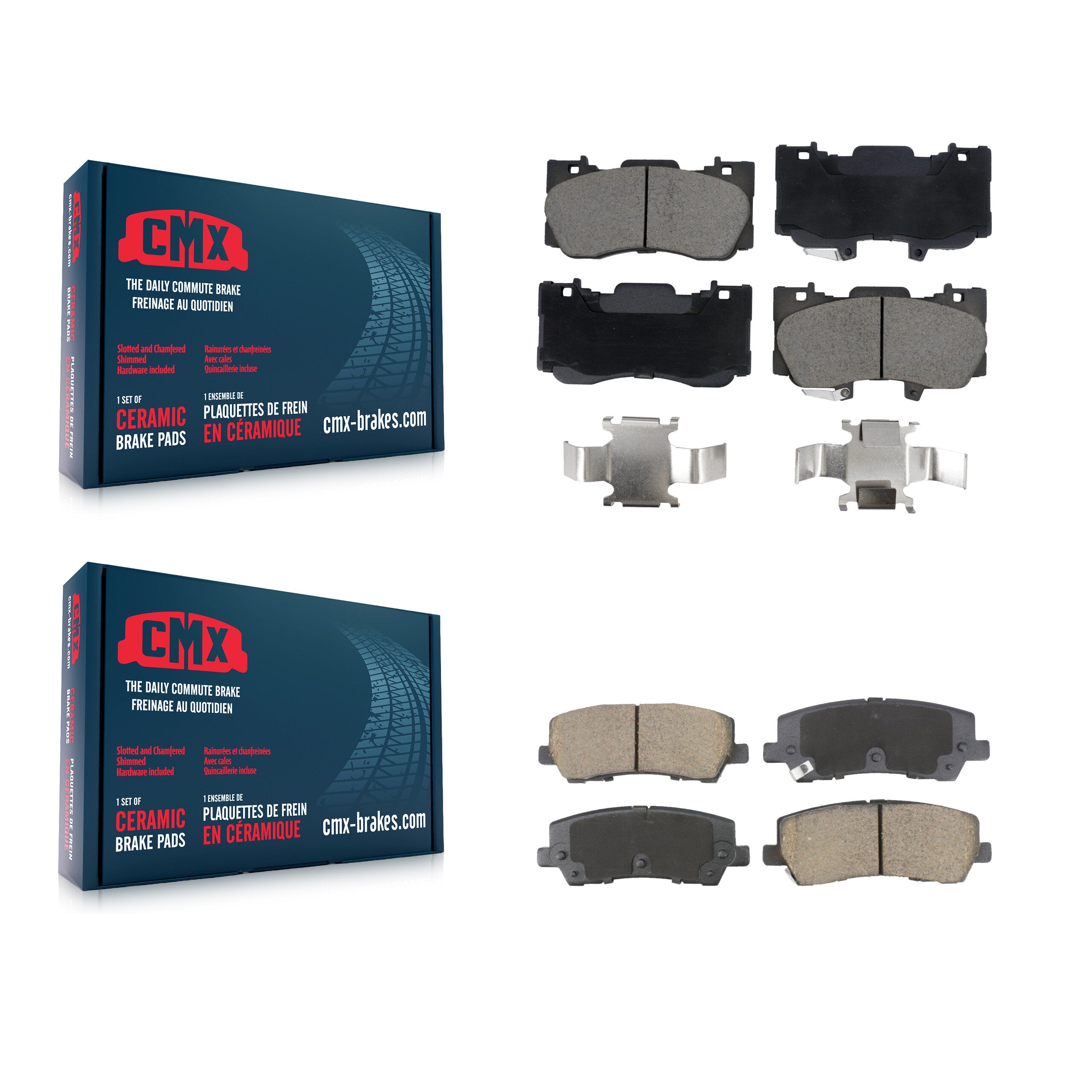 Front Rear Ceramic Brake Pads Kit For Ford Mustang KCX-100590