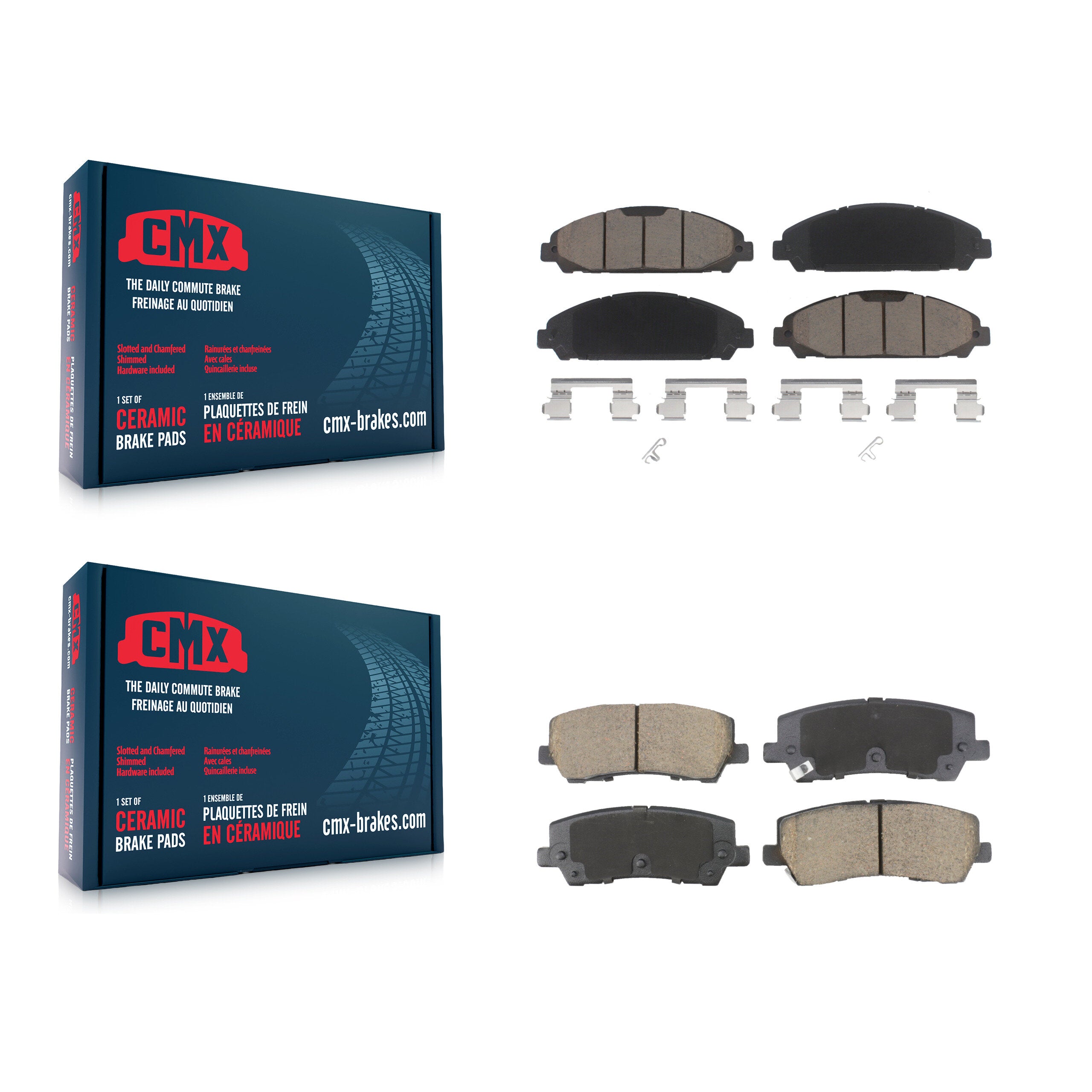 Front Rear Ceramic Brake Pads Kit For 2021 Ford Mustang 5.0L KCX-100593