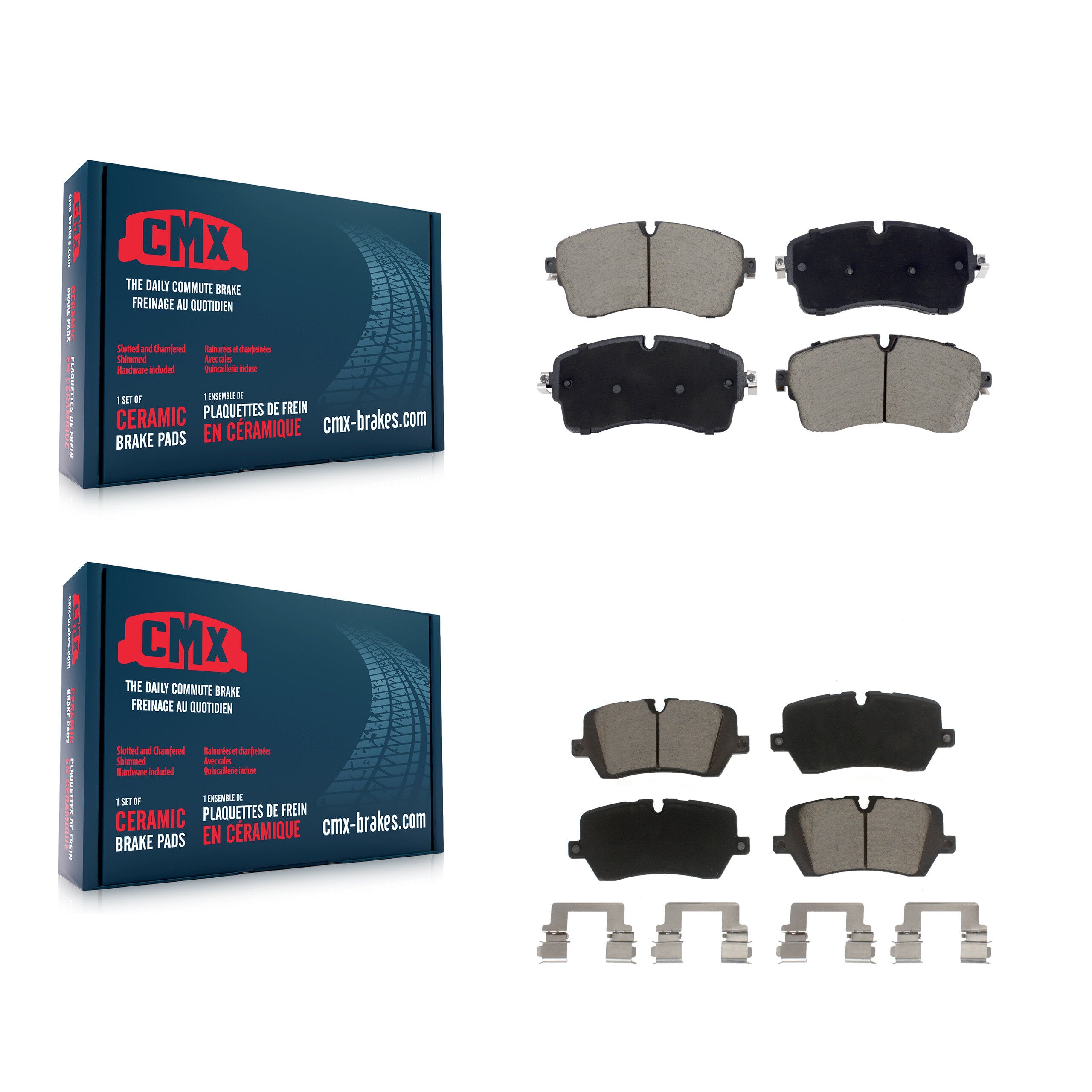 Front Rear Ceramic Brake Pads Kit For Land Rover Defender 110 Discovery Range 90 KCX-100603