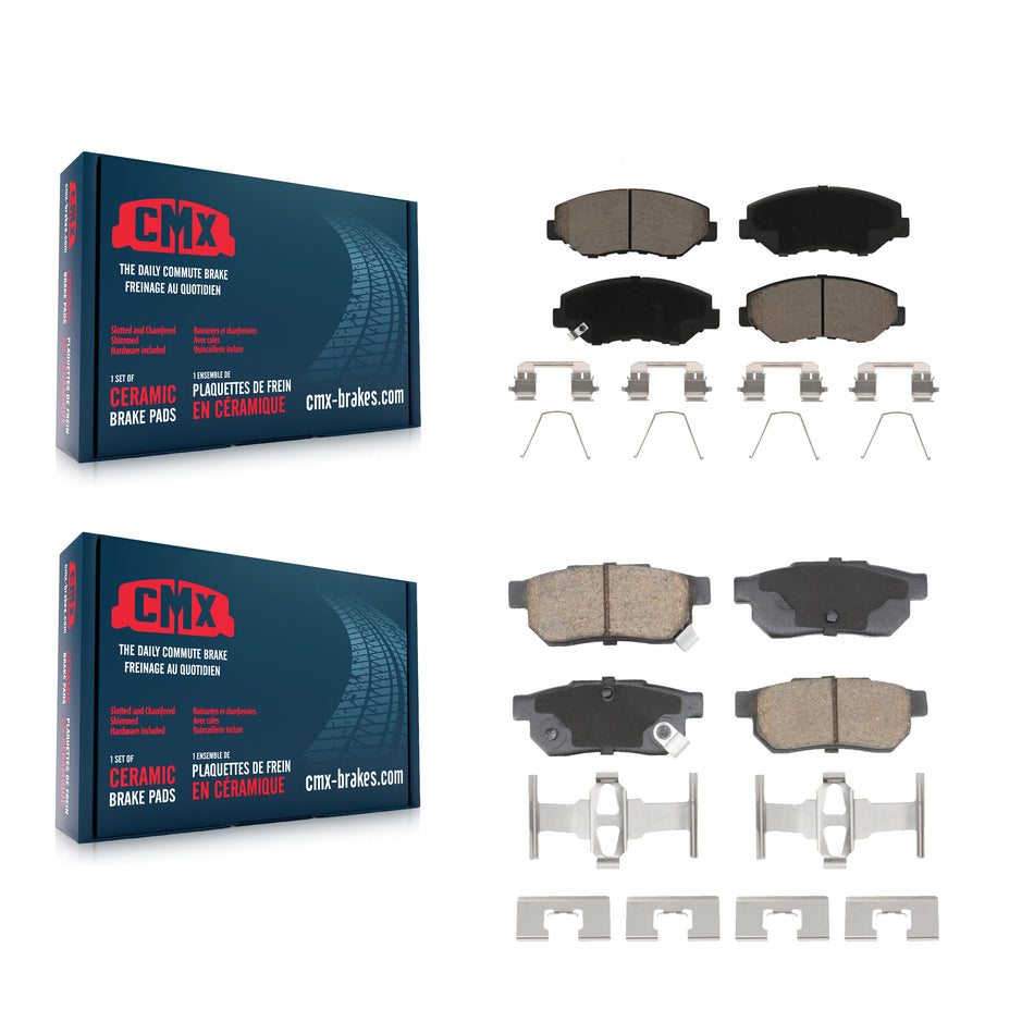 Front Rear Ceramic Brake Pads Kit For 2013-2014 Honda Fit Vehicles Manufactured In Mexico KCX-100608