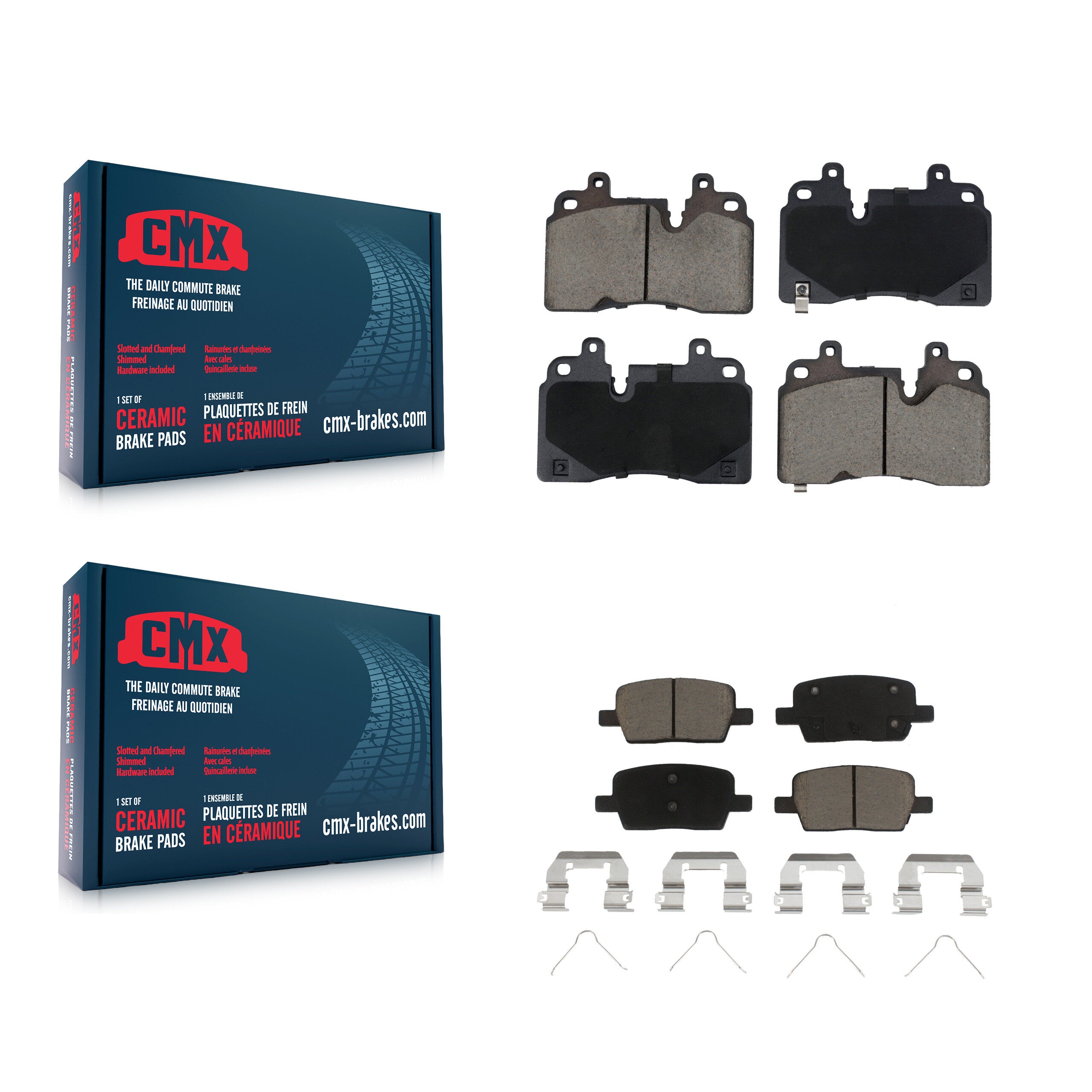 Front Rear Ceramic Brake Pads Kit For Cadillac CT6 KCX-100623