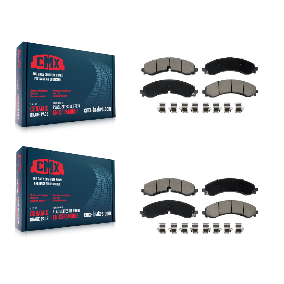 Front Rear Ceramic Brake Pads Kit For GMC Chevrolet Sierra 2500 HD Silverado 3500 KCX-100627