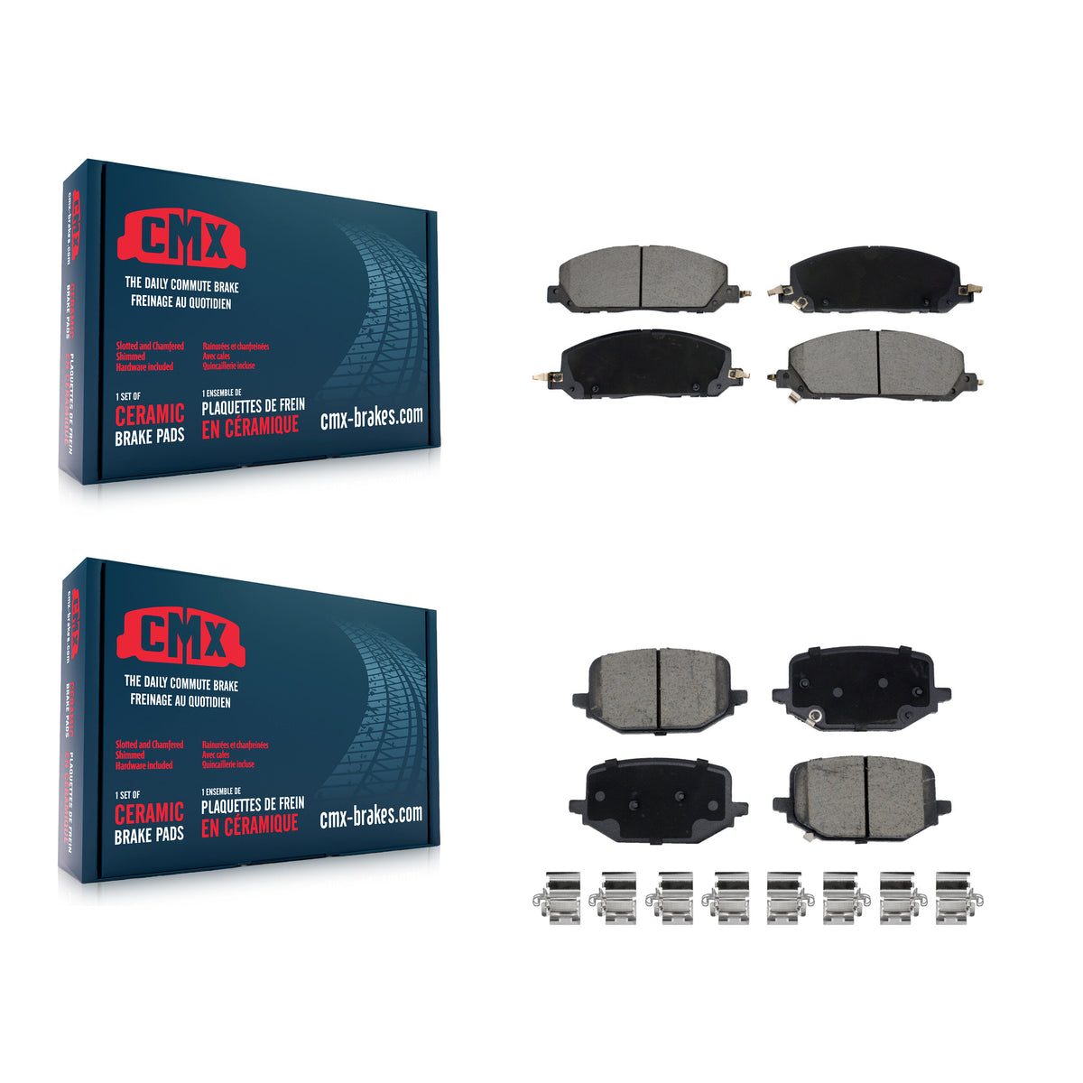 Front Rear Ceramic Brake Pads Kit For Lincoln Aviator Ford Police Interceptor Utility KCX-100628