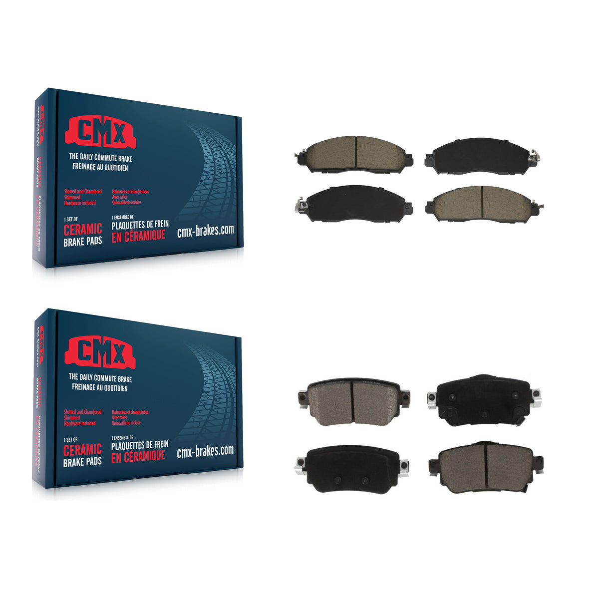 Front Rear Ceramic Brake Pads Kit For Nissan LEAF With Electric Parking KCX-100637