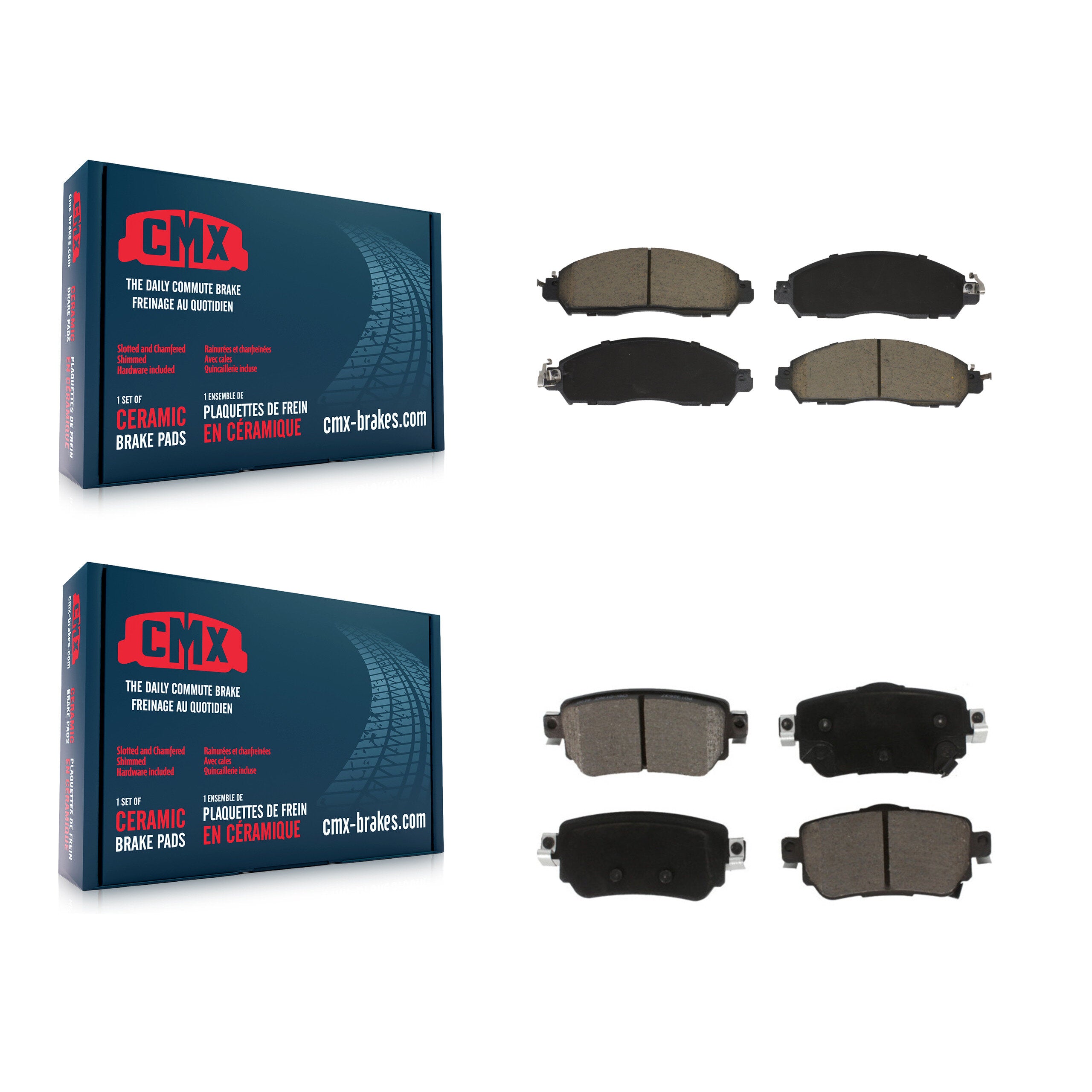 Front Rear Ceramic Brake Pads Kit For Nissan LEAF With Electric Parking KCX-100637