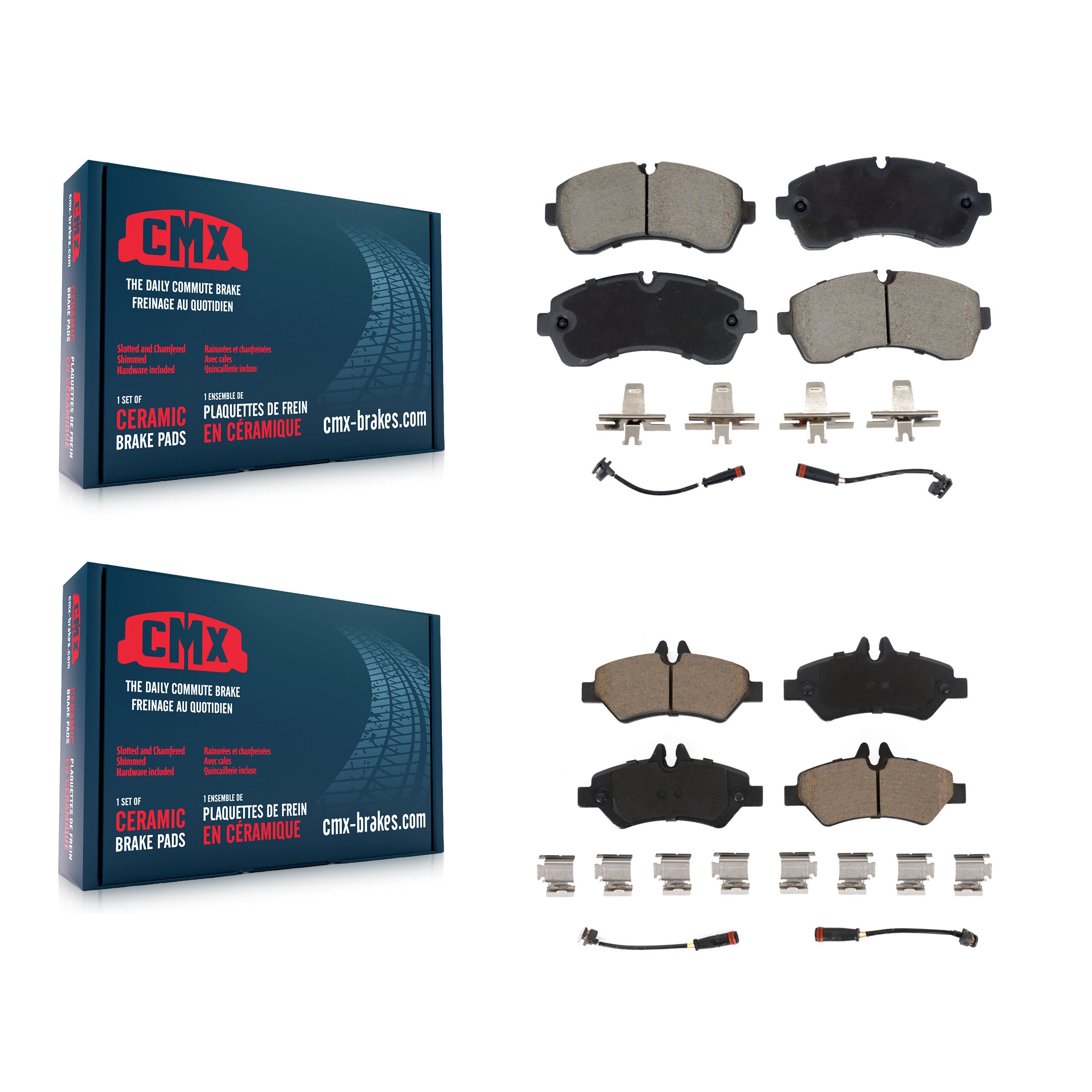 Front Rear Ceramic Brake Pads Kit For Sprinter 3500 Mercedes-Benz Dodge Freightliner KCX-100647