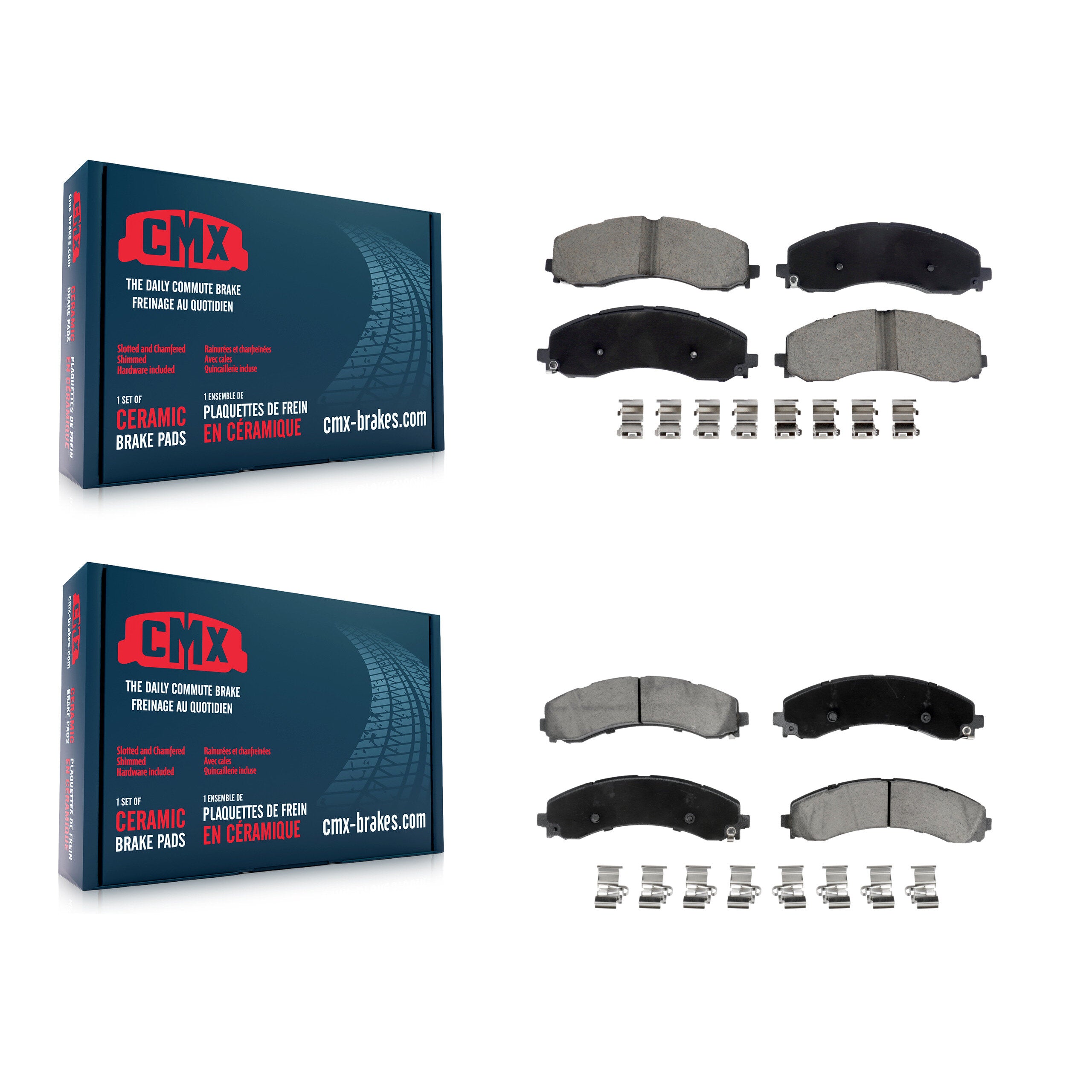 Front Rear Ceramic Brake Pads Kit For 2019-2022 Ram 3500 With Dual Wheels KCX-100709