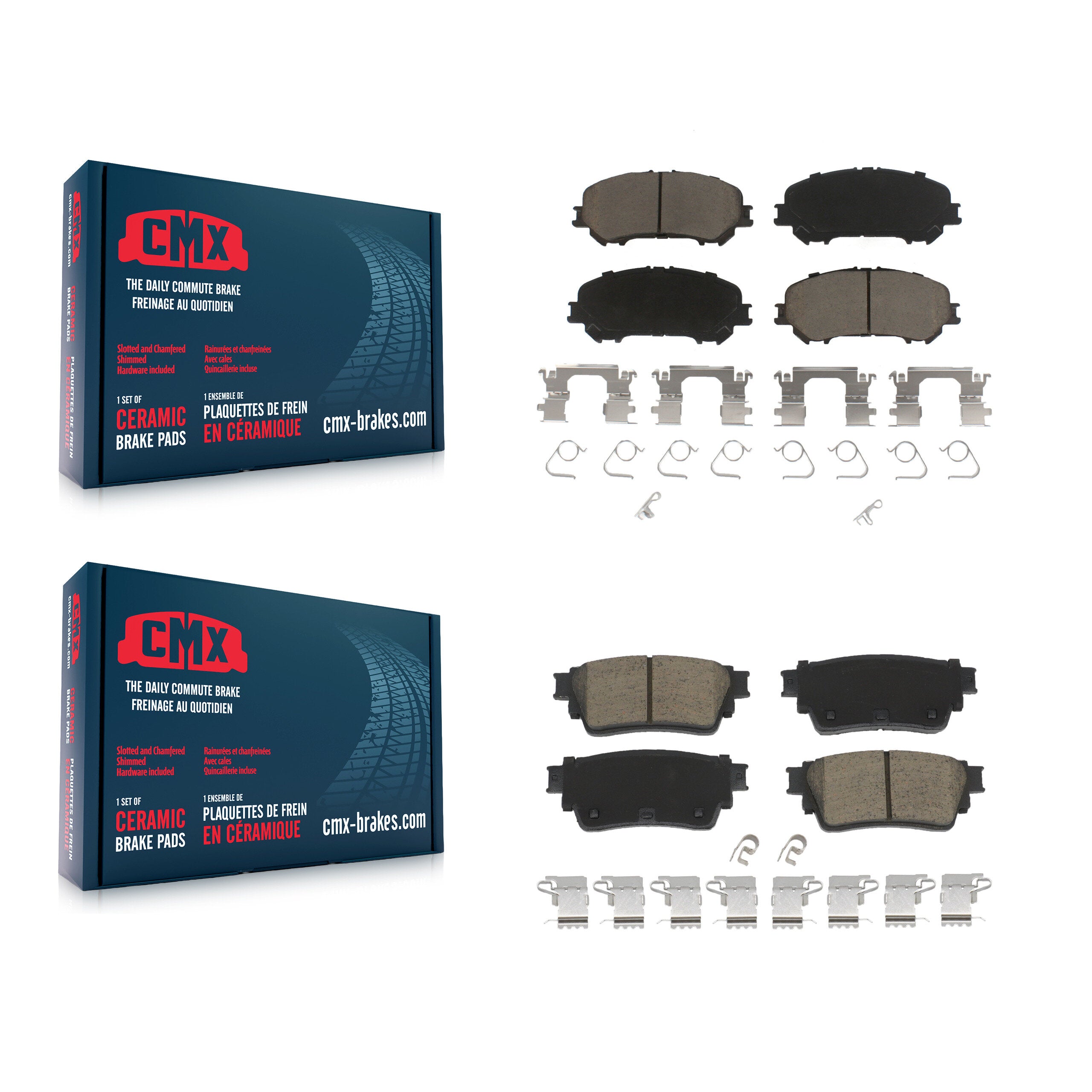 Front Rear Ceramic Brake Pads Kit For Nissan Rogue KCX-100720
