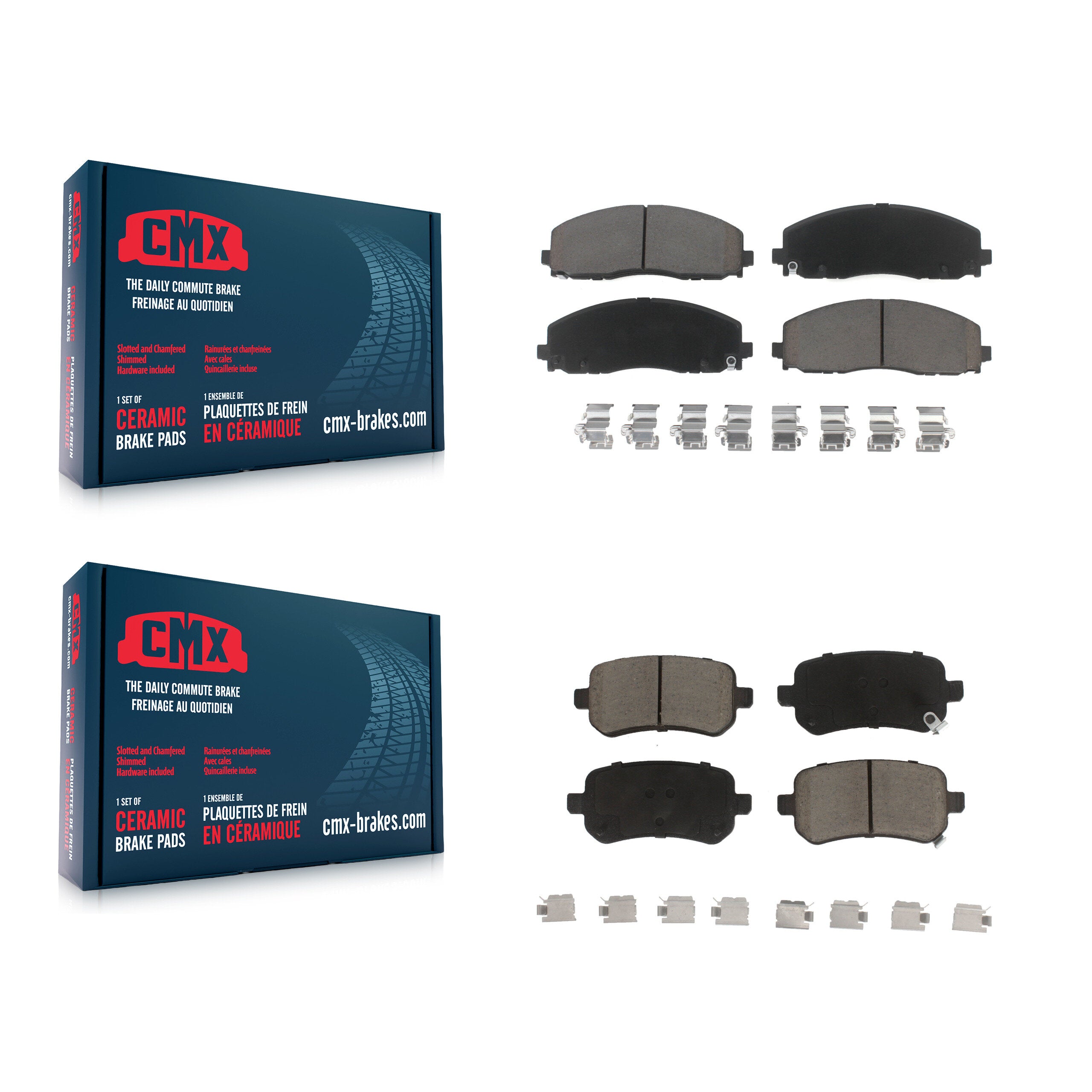 Front Rear Ceramic Brake Pads Kit For Volkswagen Routan With 330mm Diameter Rotor KCX-100732