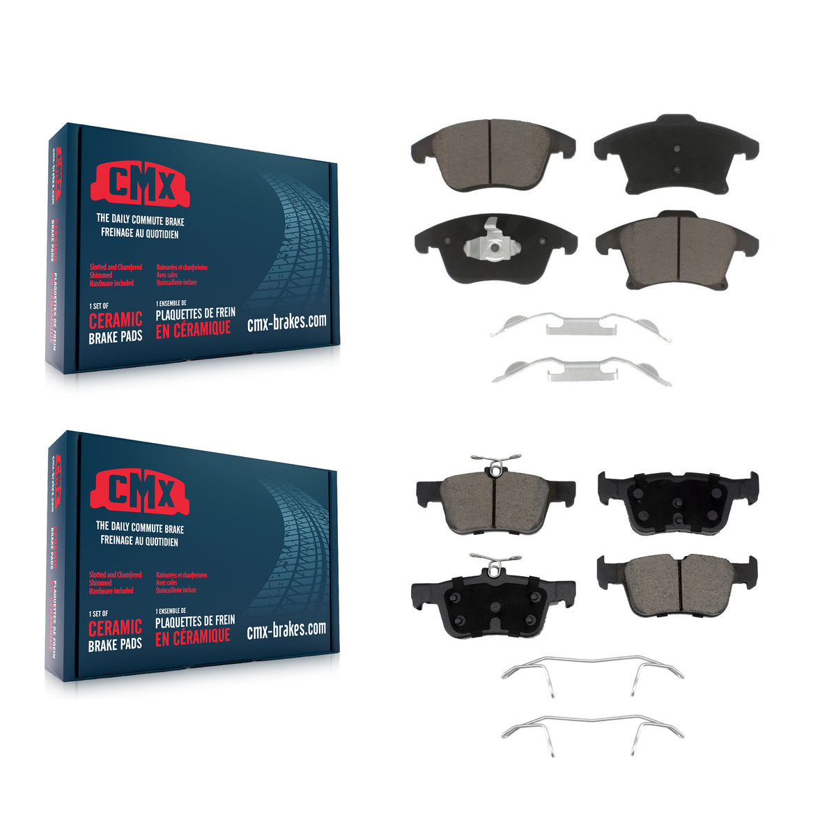Front Rear Ceramic Brake Pads Kit For 2019-2020 Ford Police Responder Hybrid KCX-100734