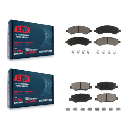 Front Rear Ceramic Brake Pads Kit For 18 Jeep Wrangler JK With 332mm Diameter Rotor KCX-100735