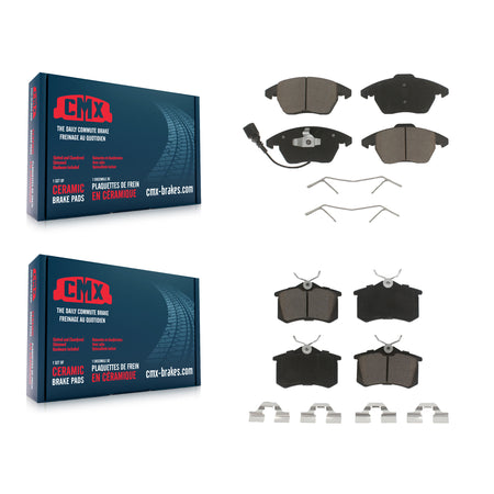 Front Rear Ceramic Brake Pad Kit For 10-11 Volkswagen Golf With 253mm Diameter Rotor KCX-100741