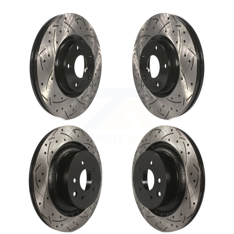 Front Rear Coated Drilled Slotted Disc Brake Rotors Kit For INFINITI G37 Nissan 370Z KD-100270