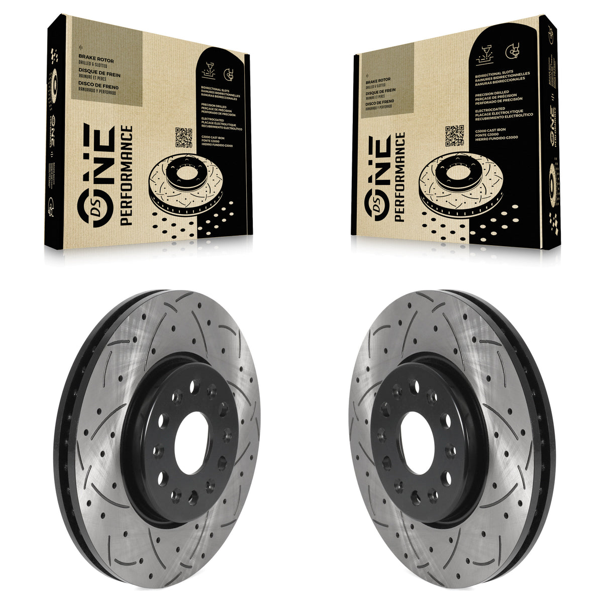 Front Drilled Slot Brake Rotor Pair For Chevrolet Traverse GMC Acadia Blazer Buick Enclave KD-100428