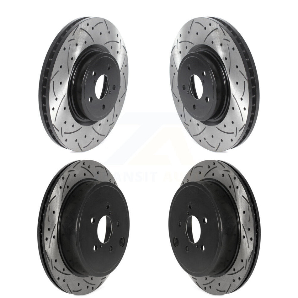 Front Rear Coated Drilled Slotted Disc Brake Rotors Kit For Subaru Outback Legacy KD-100474