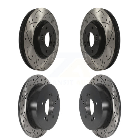Front Rear Coated Drilled Slotted Disc Brake Rotors Kit For Hyundai Tucson Kia Sportage KD-100477