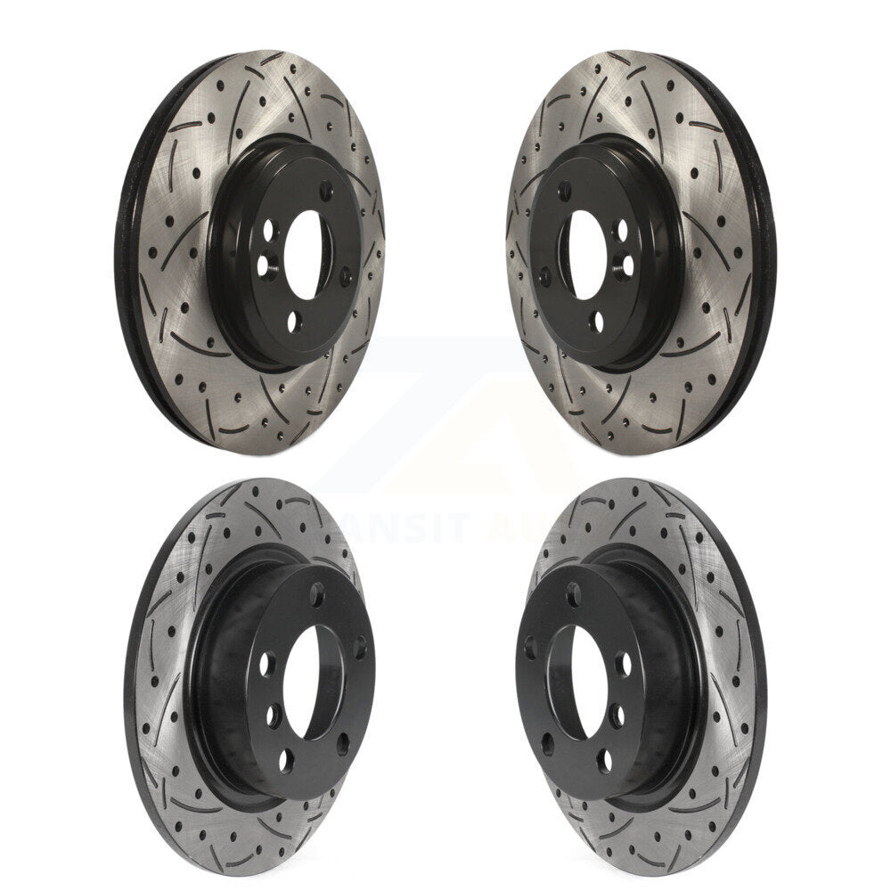 Front Rear Coated Drilled Slotted Disc Brake Rotors Kit For Mini Cooper Countryman KD-100483