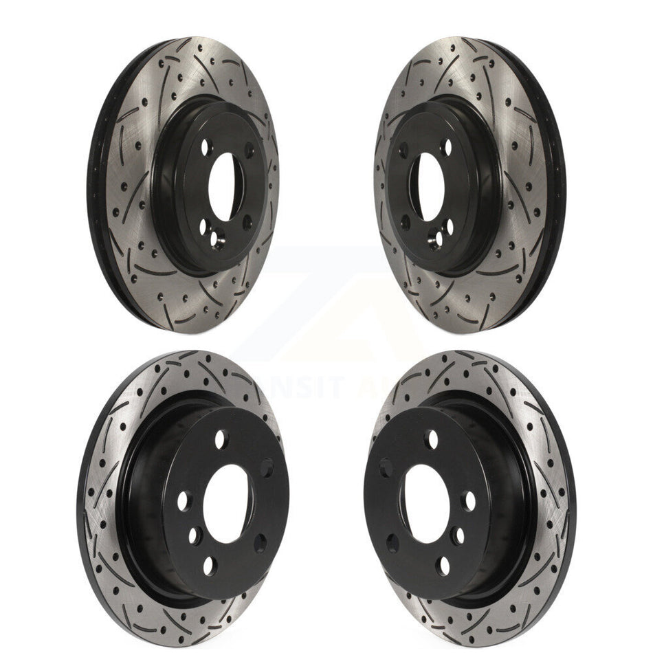 Front Rear Coated Drilled Slotted Disc Brake Rotors Kit For 2015 Mini Cooper 2.0L/1.5L KD-100485