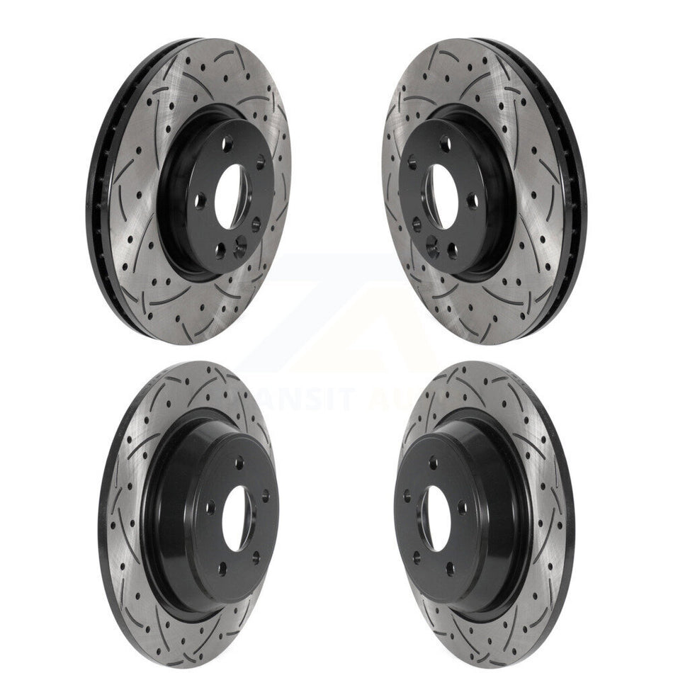 Front Rear Coated Drilled Slot Disc Brake Rotors Kit For 2012-2015 Land Rover Range Evoque KD-100492