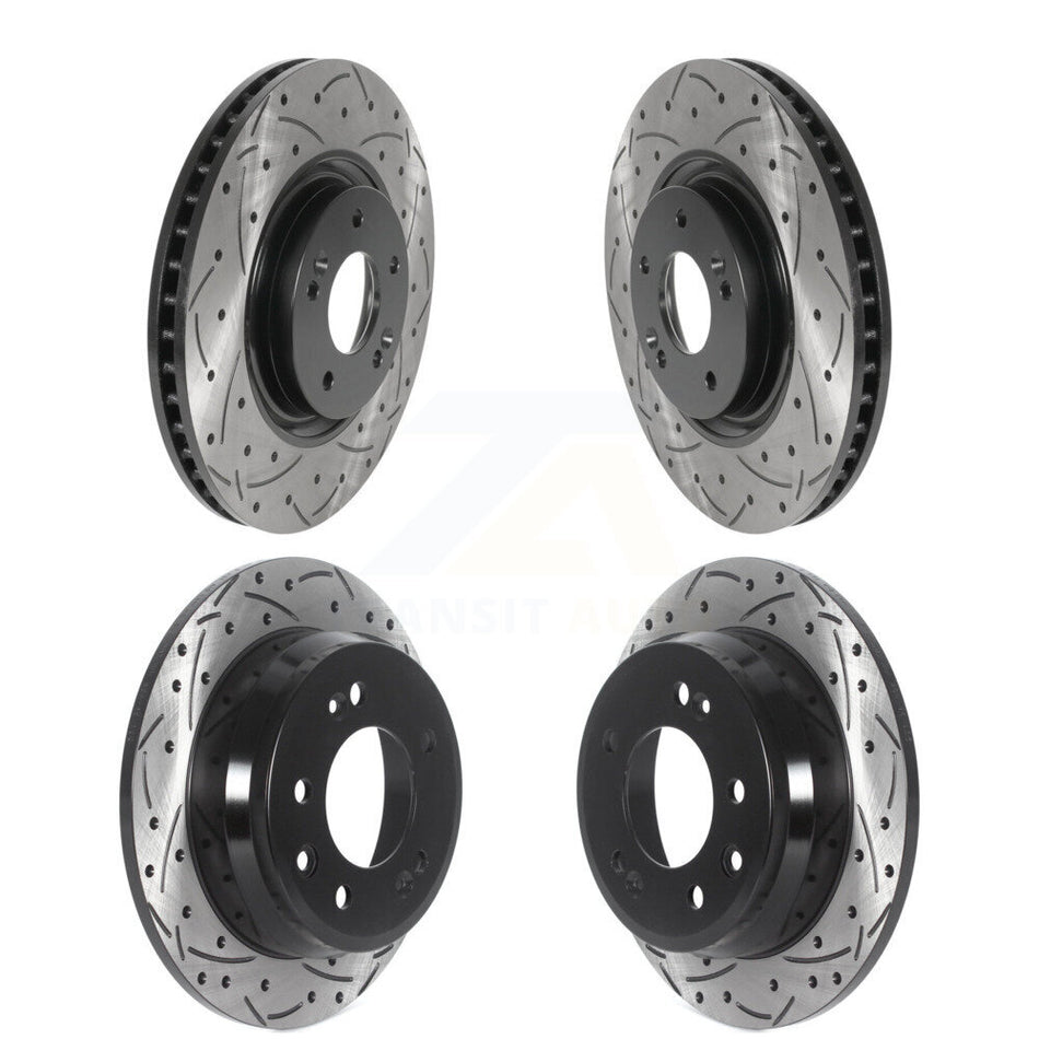 Front Rear Coated Drilled Slotted Disc Brake Rotors Kit For Hyundai Tucson KD-100500