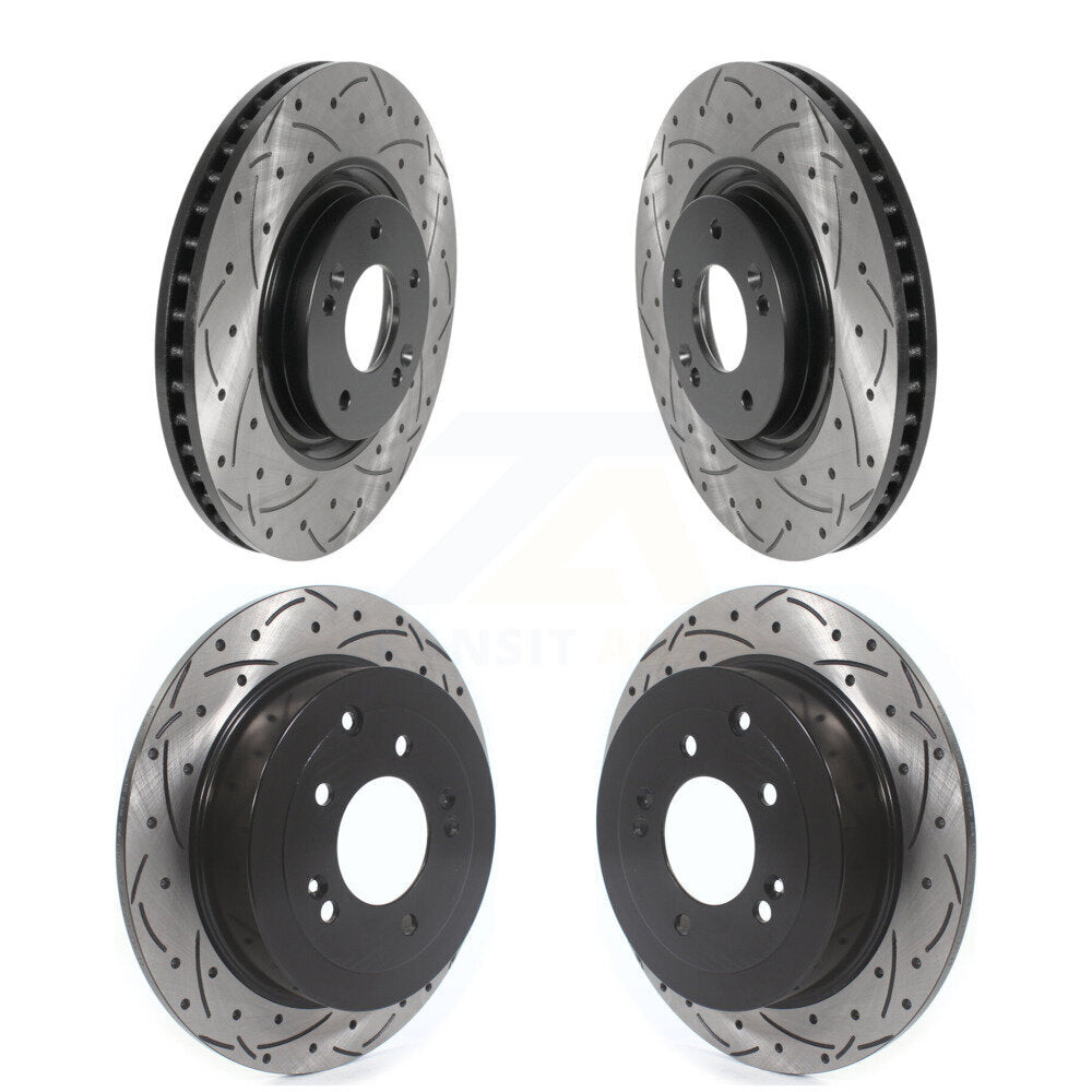 Front Rear Drill Slot Brake Rotor Kit For 2017-2022 Kia Sportage With Manual Parking KD-100502