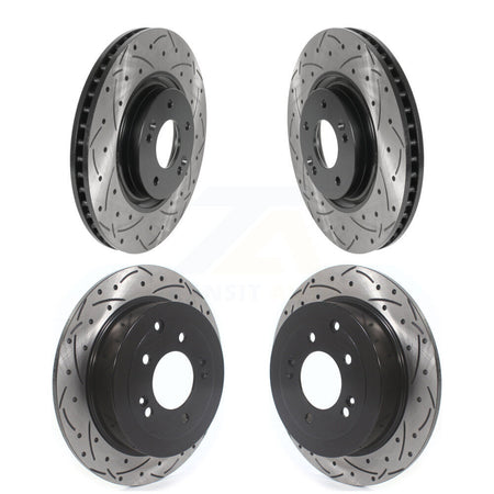 Front Rear Drill Slot Brake Rotor Kit For 2017-2022 Kia Sportage With Manual Parking KD-100502