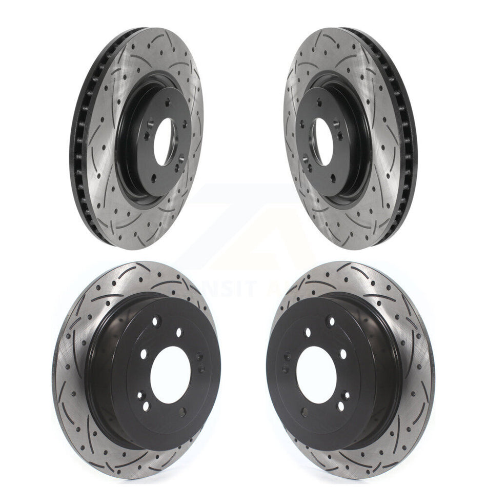 Front Rear Drill Slot Brake Rotor Kit For 2017-2022 Kia Sportage With Manual Parking KD-100502