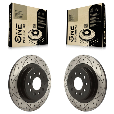Rear Drilled Slot Brake Rotor Pair For 16-18 Buick Envision With 315mm Diameter KD-100519