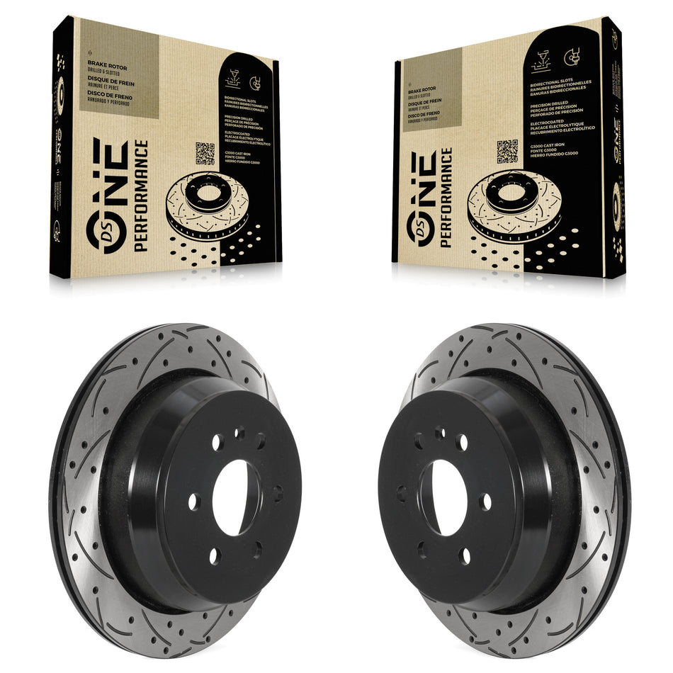 Rear Coated Drilled Slot Disc Brake Rotor Pair For 2015-2020 Chevrolet Colorado GMC Canyon KD-100520