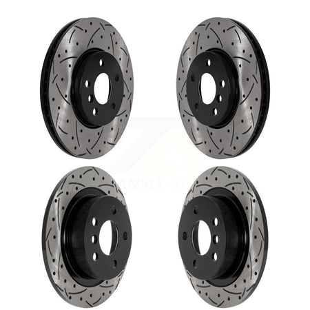 Front Rear Coated Drilled Slotted Disc Brake Rotors Kit For Mini Cooper Countryman Clubman KD-100579