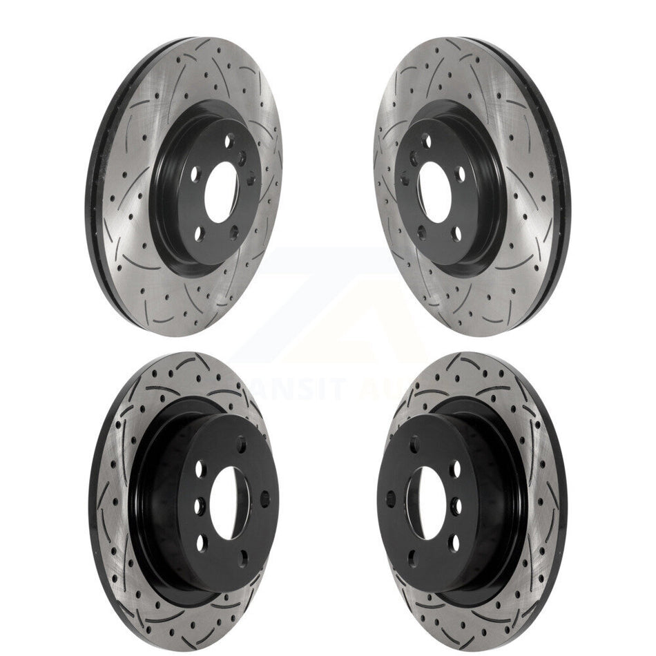 Front Rear Drilled Slot Disc Brake Rotor Kit For 2017-2023 Mini Cooper Countryman S ALL4 KD-100580