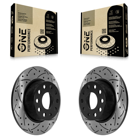 Rear Coated Drilled Slotted Disc Brake Rotors Pair For Volkswagen Jetta Taos KD-100587