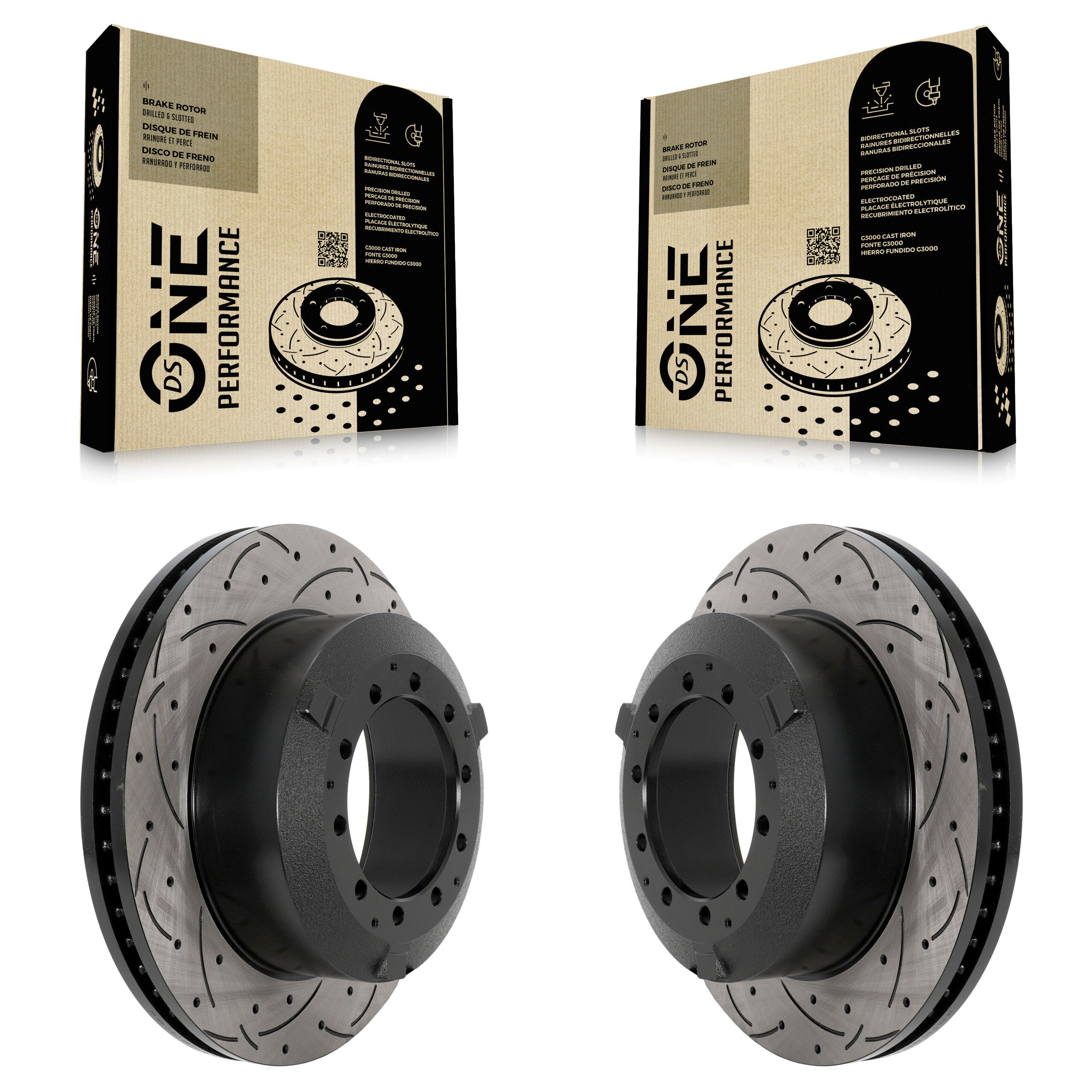 Front Drill Slot Brake Rotor Pair For International TerraStar IC Corporation AE School Bus KD-100616